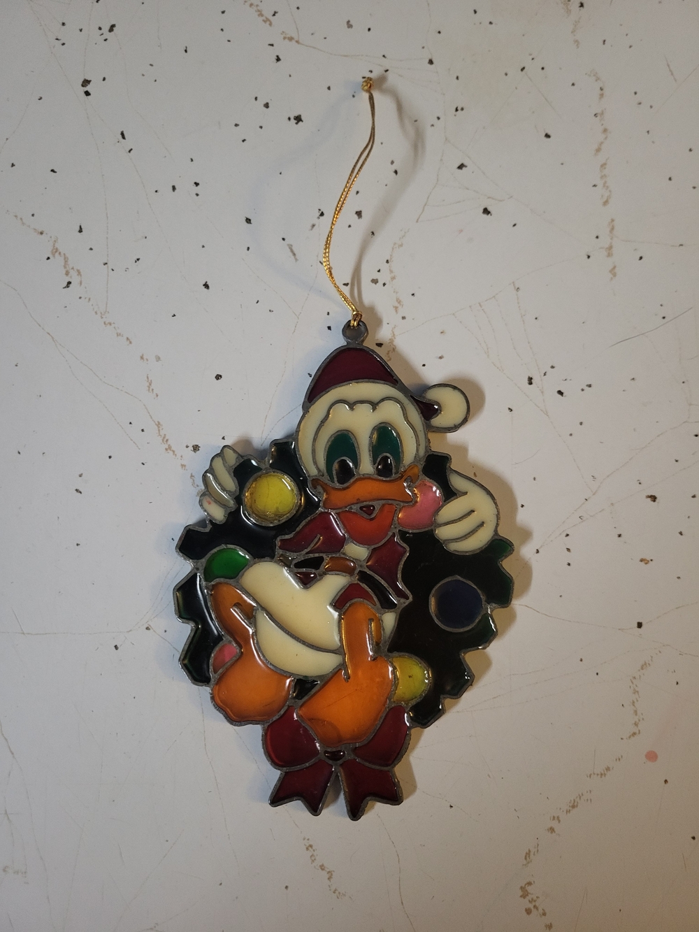 Donald Duck 1982 Christmas Suncatcher Retro Disney
